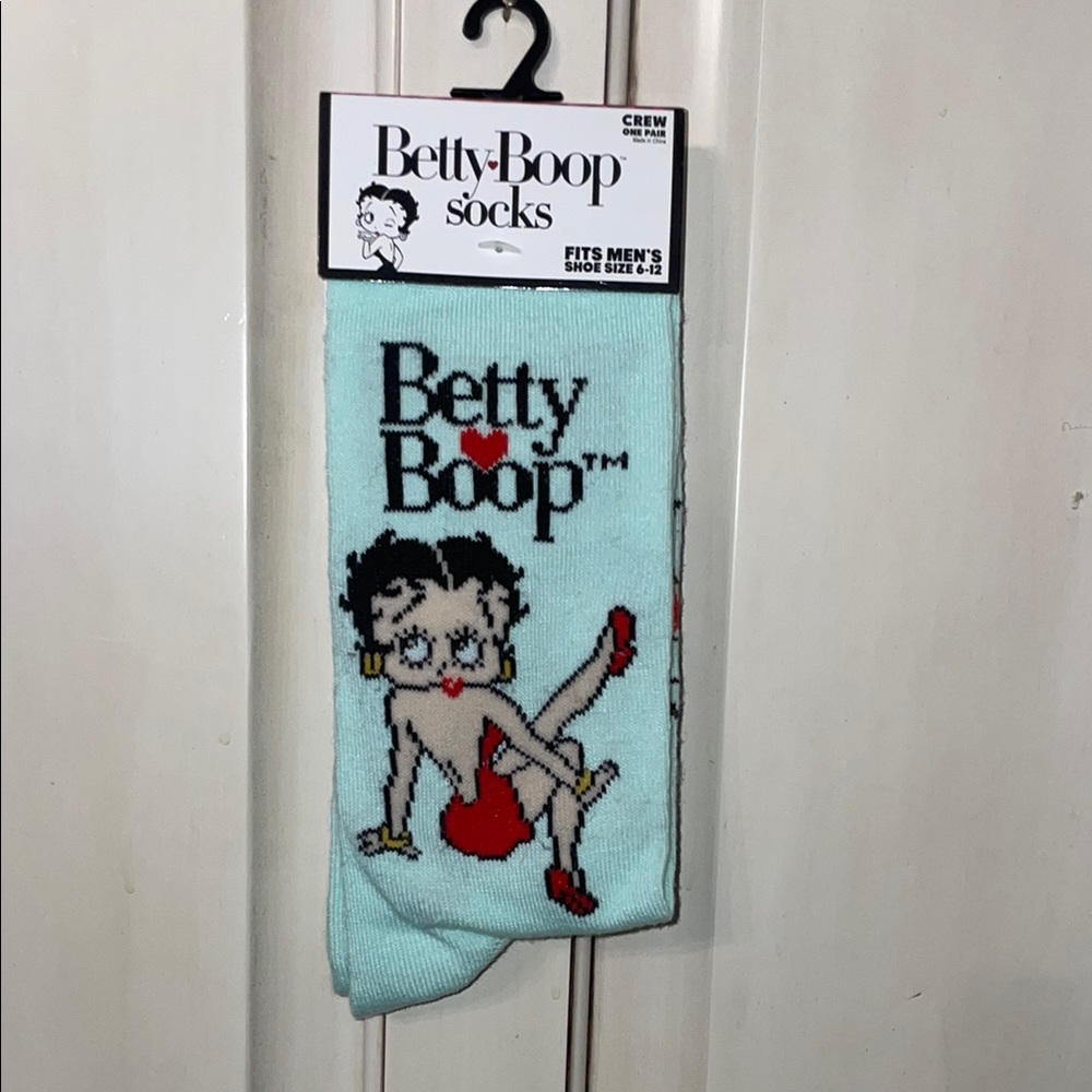 Betty Boop Men's Crew Socks - Light Blue
